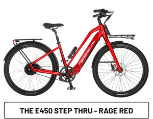 E450 step thru e-bike rage red